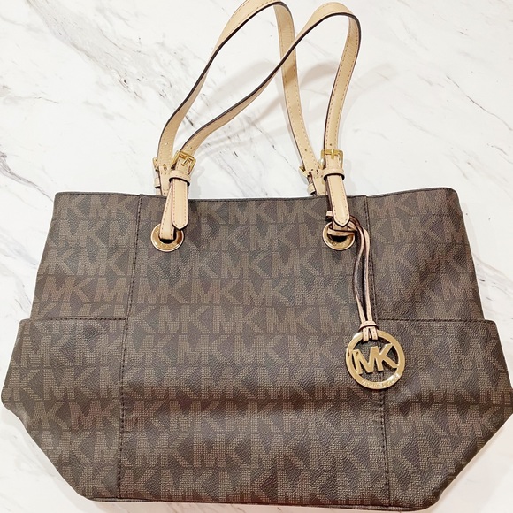 Brown and Tan Michael Kors Tote Purse - Picture 3 of 11